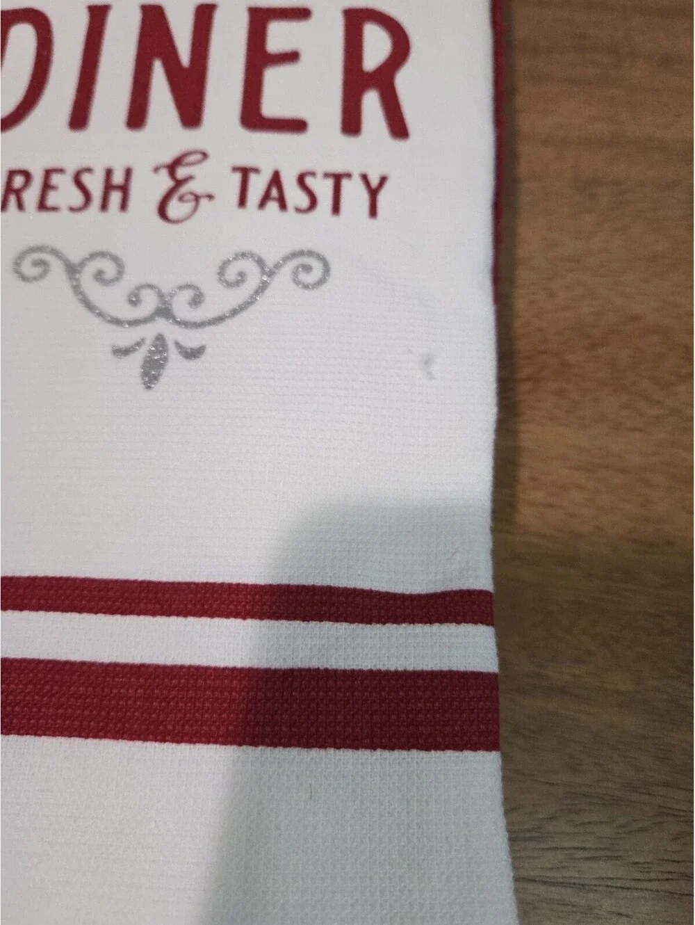 Shabby Chic Santa's North Pole Diner Kitchen Towels Set Of 3 Christmas...
